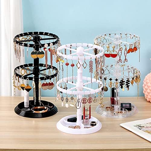 Exibição de jóias, rack de jóias rotatáveis ​​rack de rack transparente de coleta de coleta de coleta para cabide para brinco de brinco