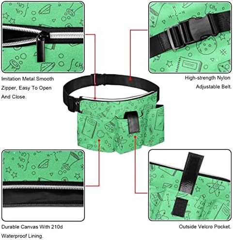 Back de back school da coluna verde da bolsa verde da cintura Fanny Pack for Men & Women Hip Bum Bum com cinta ajustável para