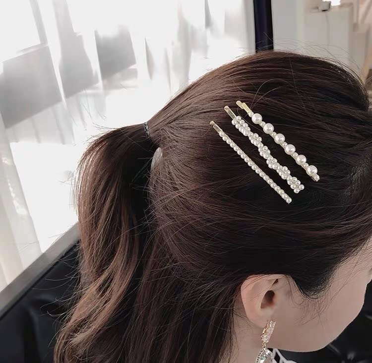 5pcs pérolas clipes de cabelos feitos à mão Barretas de cabelo da moda para mulheres e meninas Decorações presentes de