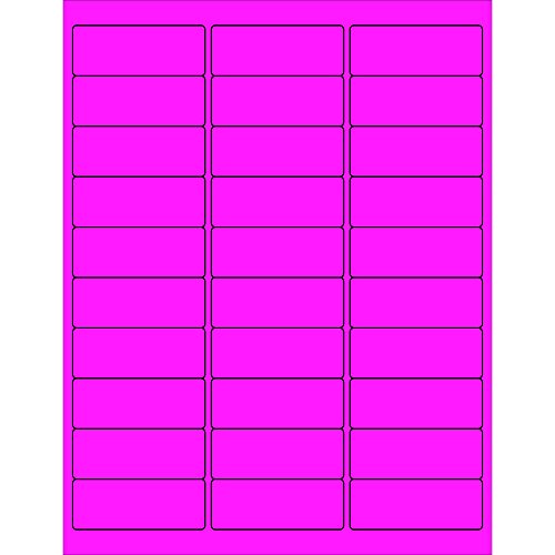 Lógica de fita Aviditi 2 5/8 x 1 rosa rosa fluorescente Rótulos de endereço, para impressoras a laser e jato de tinta,