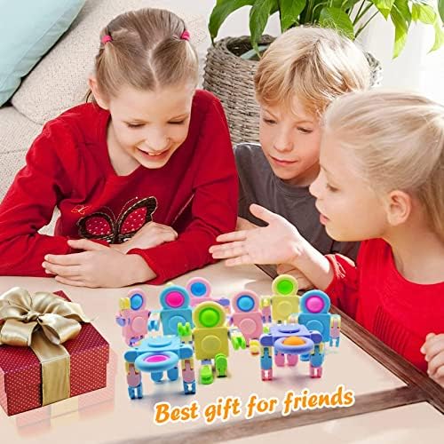 8 Pack Pop Fidget Spinners Favors Favorias Prêmios, Brinquedos de Fidget Sensorial Cadeia DIY Deformável Para seu alívio do estresse, Preenchimentos de cesta de Páscoa Pinata Goodie Bag Stuffers Presentes de aniversário para crianças adultos