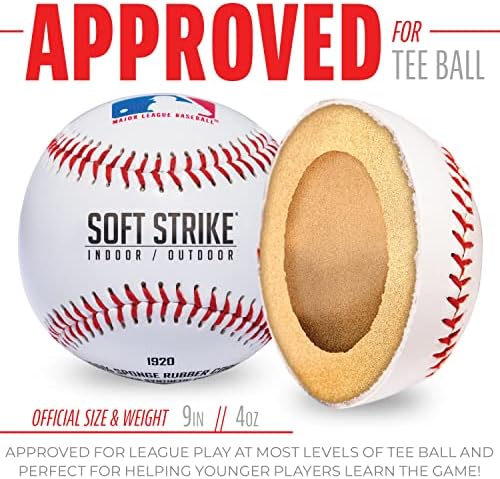 Franklin Sports Soft -Strike Teabball - Tamanho oficial e peso aprovado para teeball - Tecnologia do Core Hollo