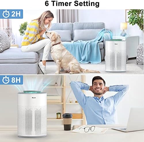 Purificadores de ar para casa ampla em casa, Purificador de ar Vewior até 1100 pés², H13 Filtro de ar Hepa True para odor de fumaça de pólen para animais de estimação, com monitoramento da qualidade do ar/sono e modo automático/6 Timer/4 Velocidade do ventilador/bloqueio infantil