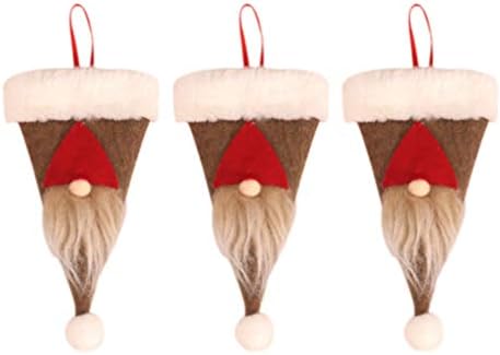 Holibanna 3pcs Christmas Gnome Tableware Chapéu de Natal Bolsas de talheres bolsas Bolsa Bolsas de talheres de ornamentos titulares