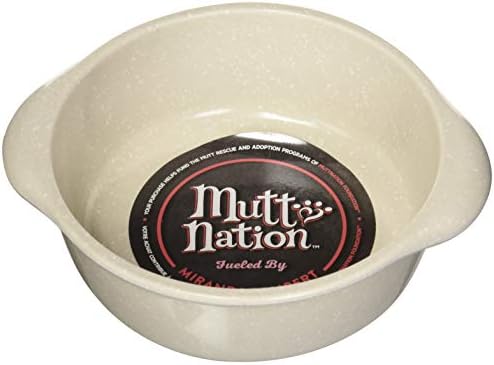 Muttnação alimentada por Miranda Lambert Crock Style Dog Bowl, 2,5 xícara, branco