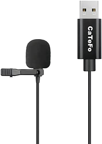 CATEFO FO-ULM1 Microfone USB Lavalier, Micor do condensador omnidirecional com clipe, plug & play Perfeito para PC Laptop Mac Video