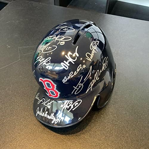 2018 Boston Red Sox World Series Champs Team assinou fanáticos por capacete Steiner Holo - Capacetes MLB autografados
