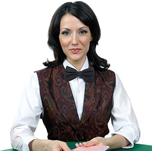 Brybelly Formal Black Casino and Poker Dealer Clip em gravata borboleta