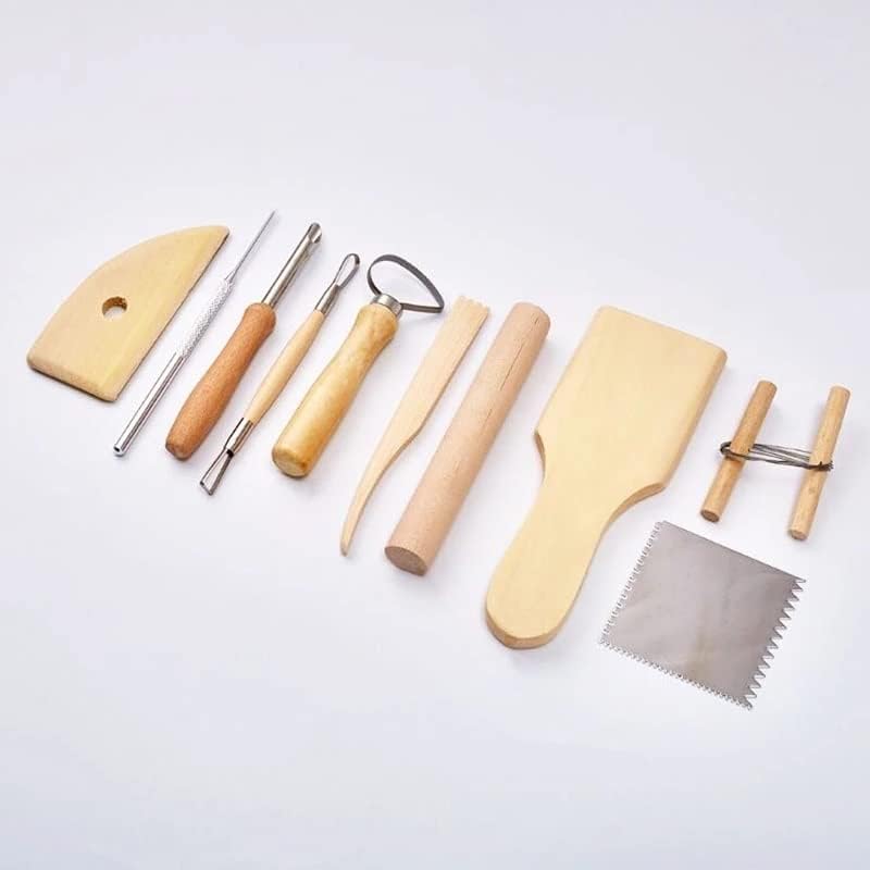 KJHD 10pcs/conjunto de ferramentas de escultura ferramentas de cerâmica de madeira alça de madeira escultura de escultura