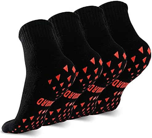 Noveyard não deslize meias de aperto almofada anti skid yoga pilates meias para homens Hospital Slipper Socks 4pairs