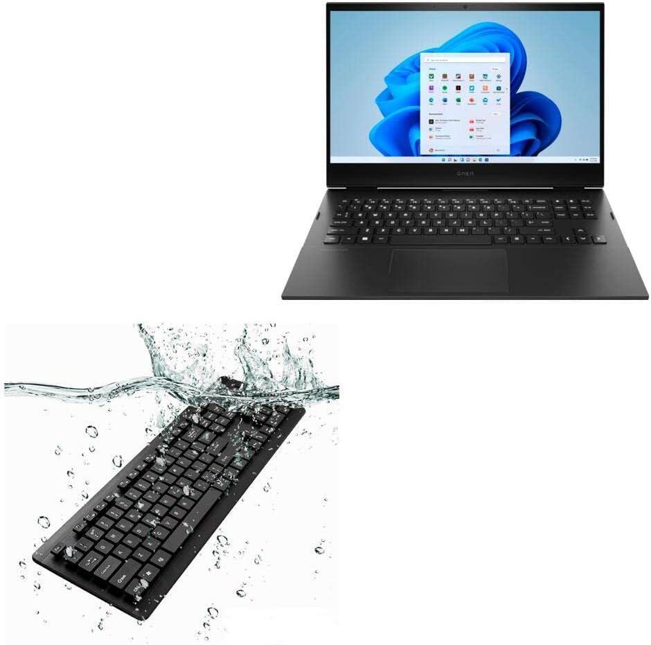 Teclado de ondas de caixa compatível com HP Omen 16 - Teclado aquaproof USB, teclado USB à prova d'água lavável para