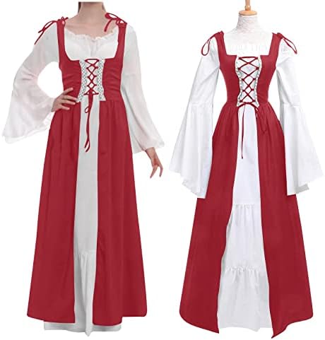 Vestido renascentista de Badhub Mulheres frias ombro de borboleta Lace Up Dress Teen Plus Tamanho Mesh gótico Alto vestido