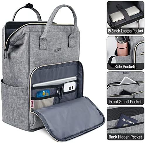 Mochila de laptop Ytonet de 17 polegadas para mulheres, mochila de viagem extra grande com porto de carregamento USB Anti -roubo Procock