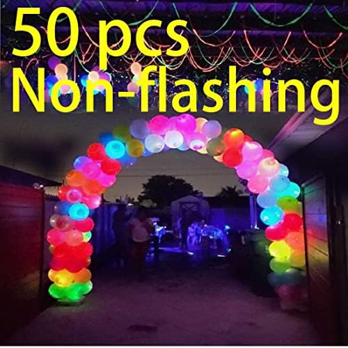 50 LED LIGHT UP BALLOONS MISTURE MISTER NÃO FLAKING Dura 24 horas Aniversário Camping Camping Glow Bachelor Christmas Housewarming