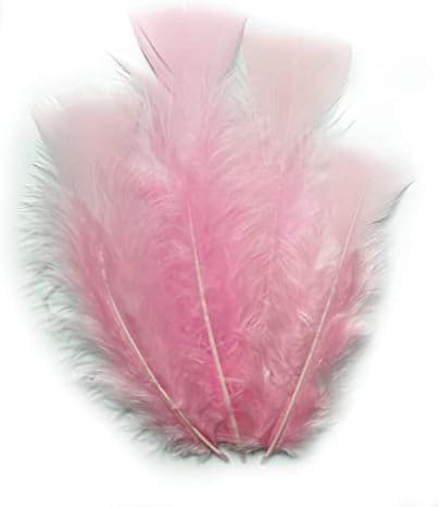 100pcs de peru rosa penas planas de 4-6 polegadas penas fofas para artesanato máscaras chapéus decorando apanhadores de sonho decoração de festa de casamento
