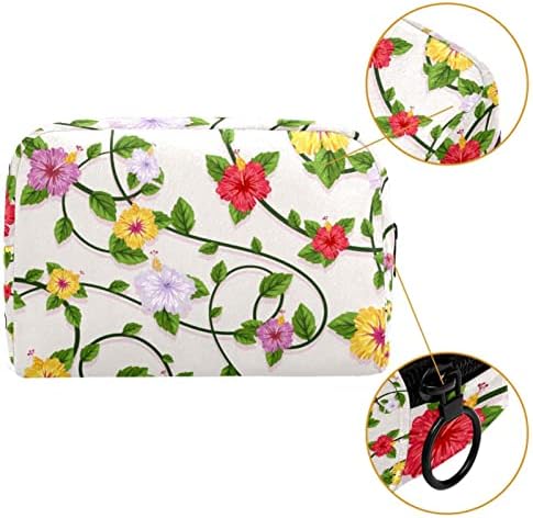 Bolsa de maquiagem floral colorida bolsa zíper fofa grande bolsa de cosméticos para mulheres para mulheres Bolsa de organizador