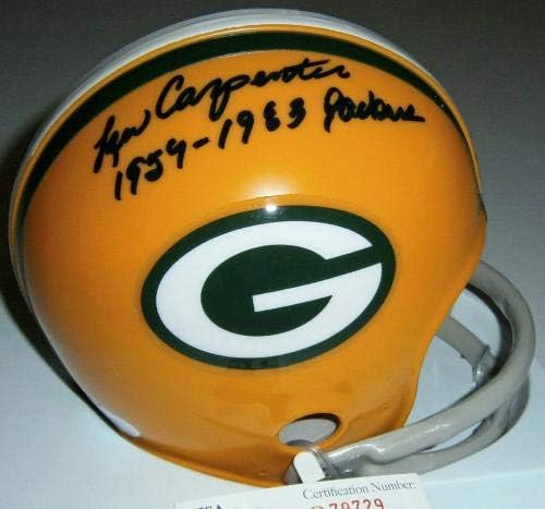 Packers Lew Carpenter assinou mini capacete com 1959-63 Packers JSA CoA autografado - Mini capacetes autografados da NFL