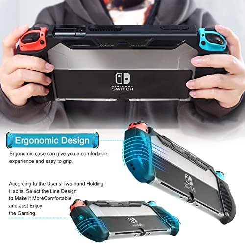 Caso cobak Dockable para Nintendo Switch OLED Model - com 1 protetor de tela, TPU Grip Protection Cover Compatível