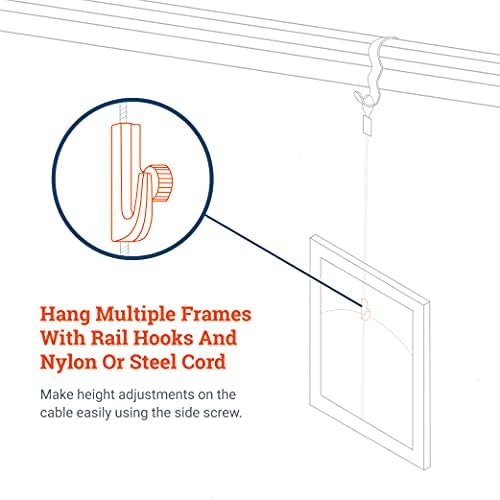 Ganchos ajustáveis ​​para o sistema de suspensão da imagem da galeria se encaixa em cabos de nylon ou cabos de aço - 10