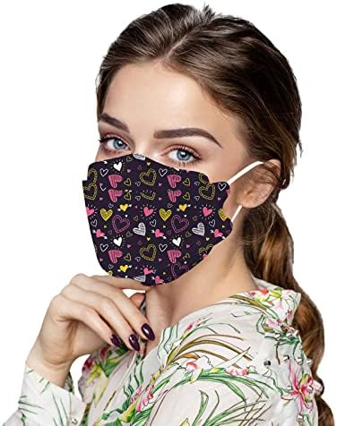JMETRIE 50pcs máscara facial descartável para adulto, máscara de máscara de face de máscara de face de flor, máscara confortável respirável para homens mulheres ao ar livre