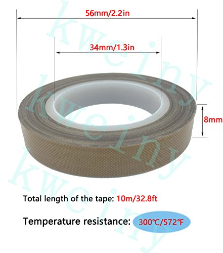 Kweiny Heat Isolate algodão 10pcs e fita de alta temperatura PTFE para impressão 3D Makerbot HOTEND