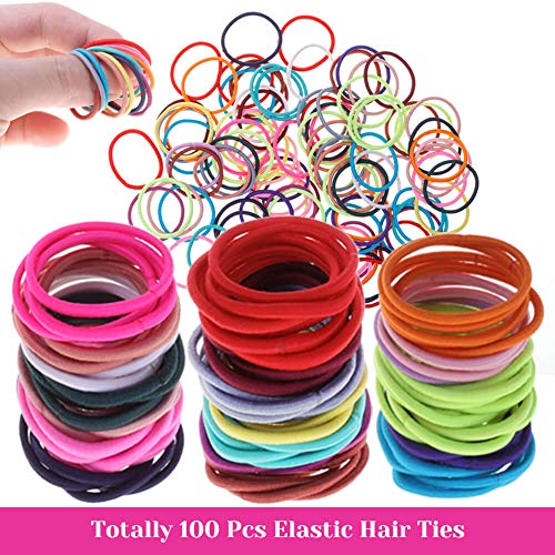 Anezus 100 PCs Barrettes Snap Hair Clips com 100 PCs Elastics Hair lancho