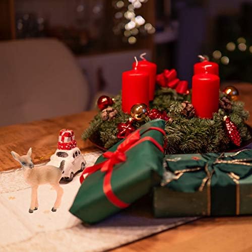Bestoyard Xmas Stocking Stuffers 2pcs figuras de veados de Natal Ornamento de veados artificiais Figuras da estátua Decoração