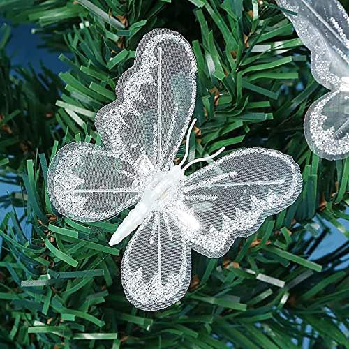 Dbylxmn 12pcs Interior decorativo de férias 7cm Butterfly simulou Butterfly Decorativo Acessórios para Cabeças de Cabeça Presentes