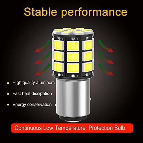 Shuyee 1157 Variável de lâmpada LED super brilhante, atualizada 12-24V 33-SMD Chips 2057 2357 7528 Lâmpada Bay15D, substituição para