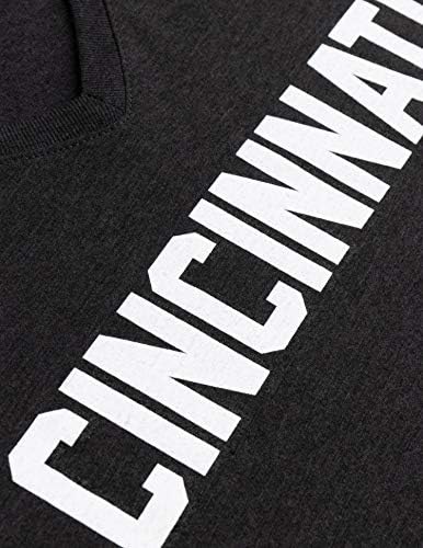 Cincinnati | Clássico retro preto azul azul cinza ohio city orgulho newport fã de camiseta feminina de decote em V T-shirt