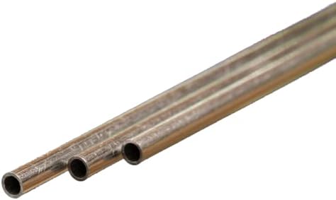 K&S Metais de precisão 8101 Tubo redondo de alumínio, 3/32 OD x 0,014 Parede x 12 de comprimento, 3 peças, feitas nos EUA