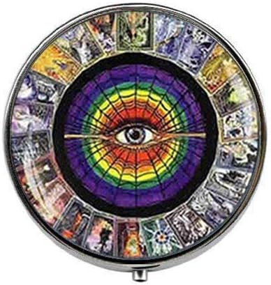 Mystic Tarot Cards Alchemy Jewelry WicCan - Art Photo Pill Box - Charm Pill Box - Caixa de doces de vidro