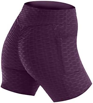 Surtos de moto de bicicleta femininos de shorts esportes de moda casual calça feminina de calças de ioga de ioga de bolso colorido