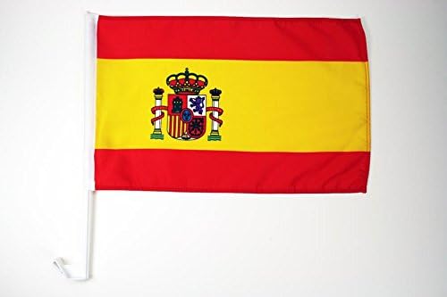 AZ Flag Espanha Bandeira do carro 18 '' x 12 '' - Bandeiras de carro espanhol 30 x 45cm - banner 18x12 polegadas