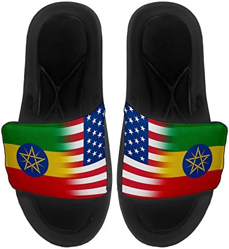 Sandálias/slides de slides/slides expressos para homens, mulheres e juventude - Bandeira da Etiópia - Flag da Etiópia