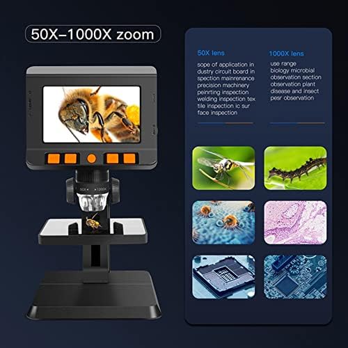 Microscópio digital LCD 4.3 Microscópio USB de mão 50x-1000x Microscope Câmera de vídeo com 8 LED