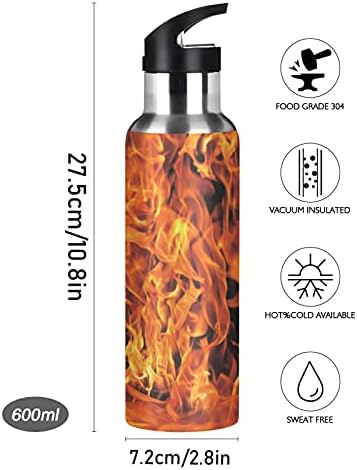 HJJKLLP FIRE FLAME SPORT GRANHEA DE ÁGUA COM TILA DE PORTELA DUPLA PARA DE PAREDE DUPLA ISULAÇÃO DE ARIGENTE INSULACIMENTO GRANHEIRA DE ÁGUA 20 OZ