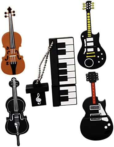 Solustre Wallet Keychain Viola flash drives USB guitarra de guitarra de guitarra de armazenamento musical Musical Teachers