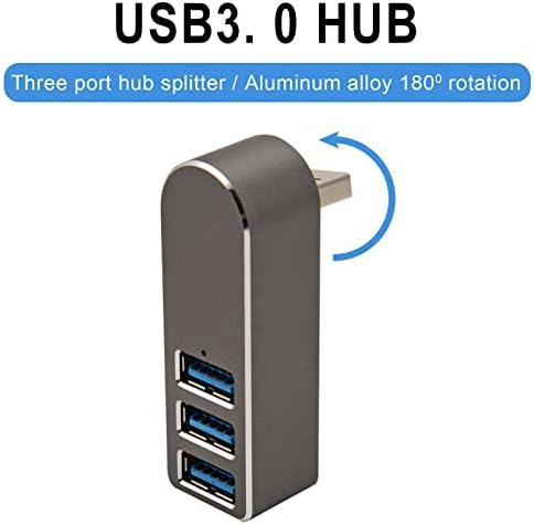 Xunion 3 porta Mini USB 3.0 Hub [90 °/180 ° Rotativo] AH3