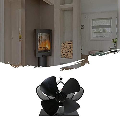 Mifor yyyyshopp lareira preta 4 lâminas térmicas alimentadas por calor fogão fogão forno de madeira queimador de