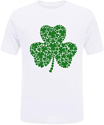 Camisas de trabalho para mulheres St. Patrick Manga curta Crew pescoço camiseta estampa festiva boho tops para mulheres