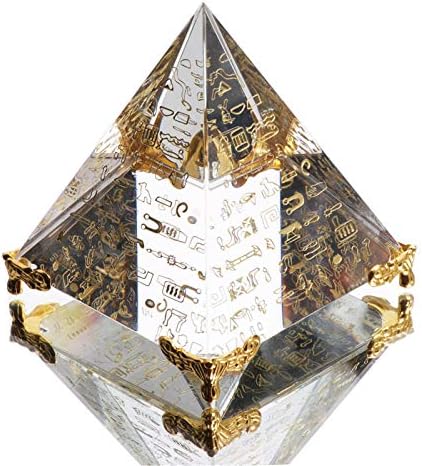Pirâmide de Waltz & F Crystal Sânscrito com pilares Decoração da mesa de festa do escritório em casa 3.1 '' '