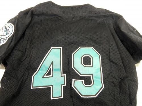 1999-02 Florida Marlins 49 Game usou Black Jersey Name Plate Removido 46 DP42588 - Jogo usado MLB Jerseys