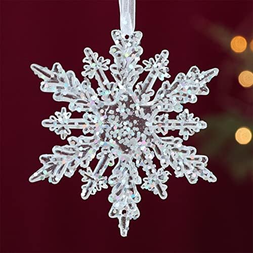 Decorações de árvore de Natal PVC PVC Transparente Acrílico Snowflake Creams Creams Deer Christmas Decorações de penduras