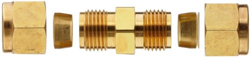 Parker CPI 4-4 HBZ-B Brass Compression Tube Metting, Union, 1/4 de tubo OD
