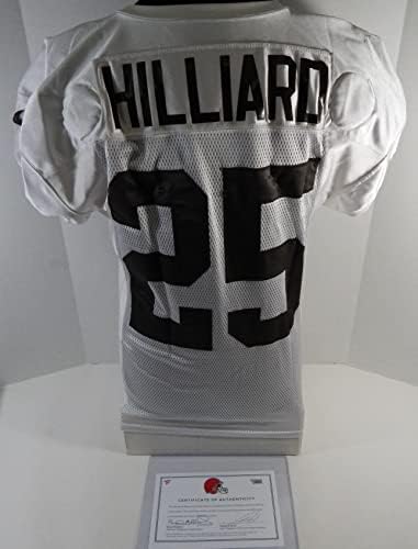 2018 Cleveland Browns Dontrell Hillard 25 Game usou White Practice Jersey 46 45 - Jerseys de jogo NFL não assinado usado