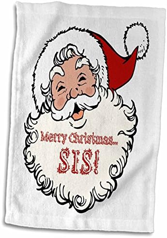 3drose feliz natal Sis- Funny Rishing Papai Noel Design - Toalhas