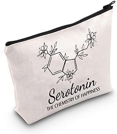 Tsotmo Serotonin Gift Happiness Serotonina Molécula de Molécula de Bolsa Cosmética Bolsa de Gerfe saúde para Ciências Amantes