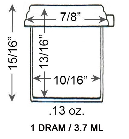 1 DRAM Plástico frasco com tampas de encaixe: perfume Studio® Conjunto de pequenos recipientes para garrafas, 1dram/3,7 ml, 12