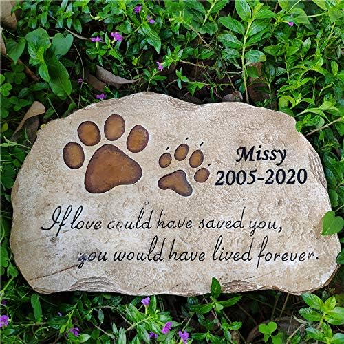 Aveena Paw imprime pedras memoriais de animais de estimação, Pedras Memoriais de Cat Stones personalizadas, simpatia Pet Memorial